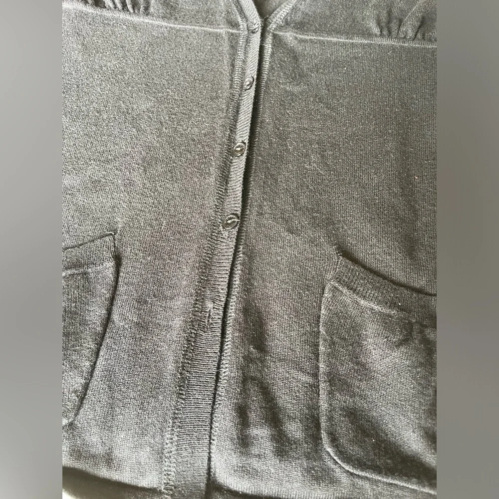 Michael Kors Black Cardigan Button Up Grandpa Sweater With Pockets Medium